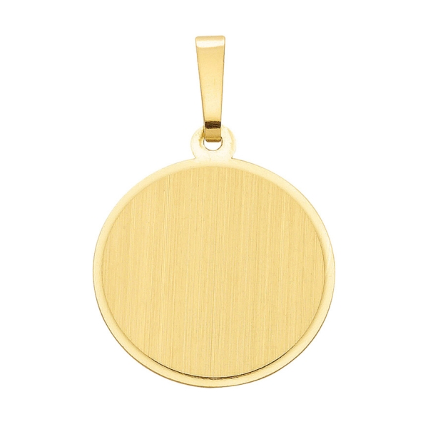 Anhänger Gravurplatte rund 15mm 8Kt 333 Gold