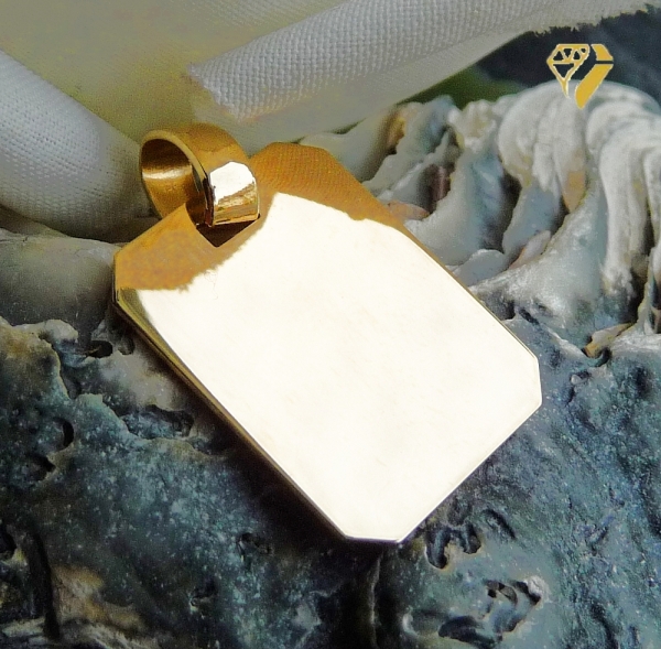 Anhänger Gravurplatte eckig 15x18mm 8Kt Gold