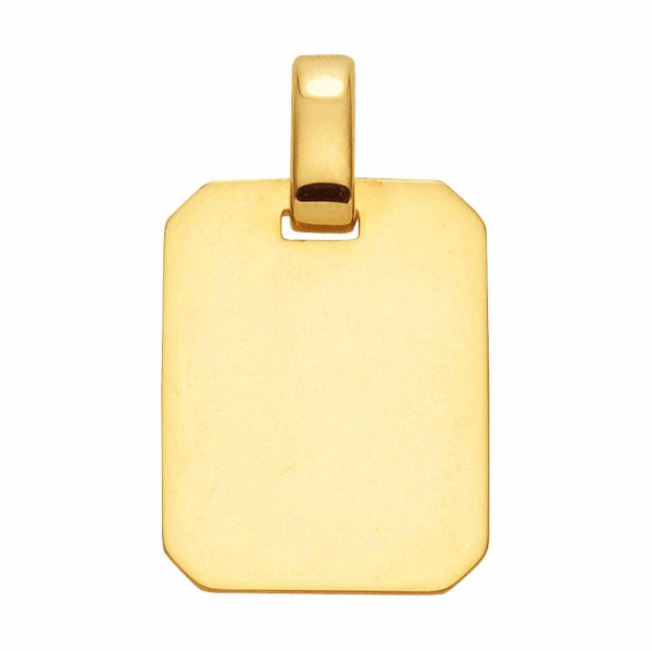 Anhänger Gravurplatte eckig 10x13mm 8Kt Gold