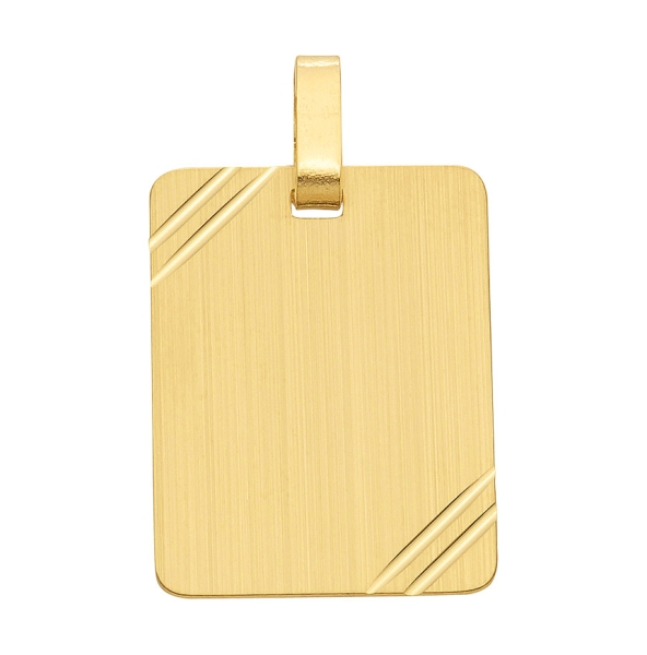 Anhänger Gravurplatte eckig 18x23mm 8Kt Gold