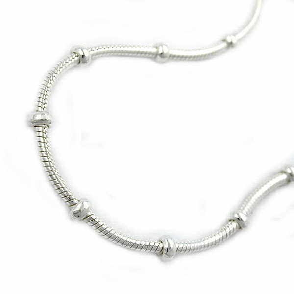 Collier Schlange mit Kugeln 2,5mm Silber 925 70cm