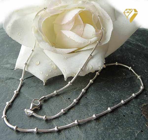 Collier Schlange mit Kugeln 2,5mm Silber 925 60cm