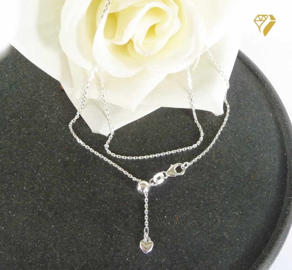 Collier Kette mit Herzanhänger 925 Silber vario 70cm