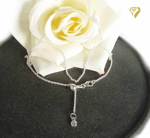 Collier Kette mit Zirkonia Anhänger 925 Silber vario 45cm