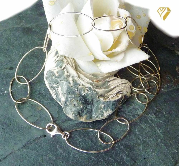 Collier Kette Design Elipse 925 Silber rhodiniert 40-90cm