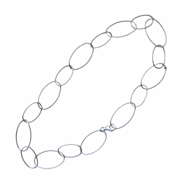Collier Kette Design Elipse 925 Silber rhodiniert 40-90cm