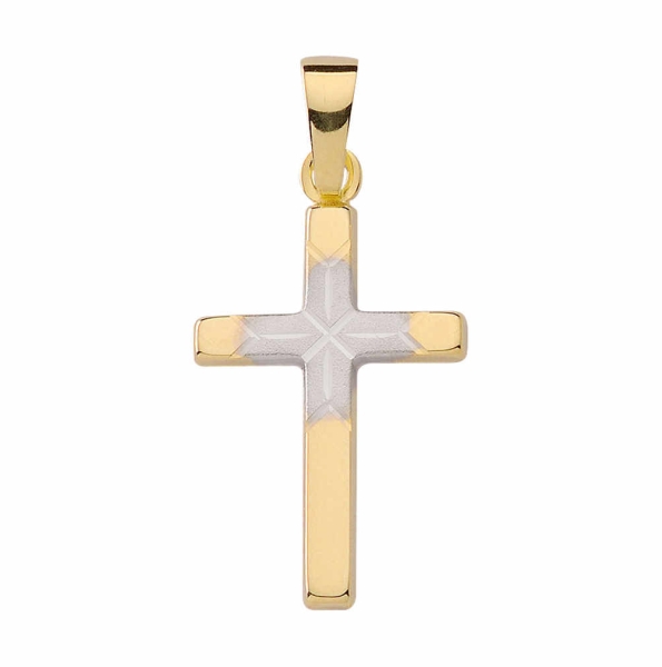 Anhänger Kreuz bicolor 13x19mm 8Kt 333 GOLD