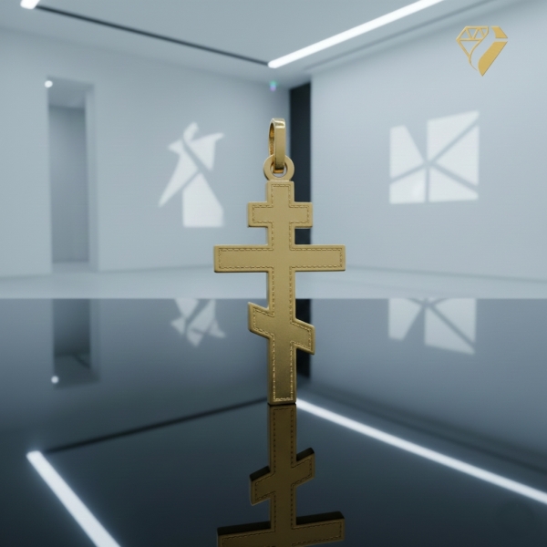 Anhänger Orthodoxes Kreuz 14x25mm 14Kt 585 GOLD