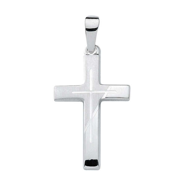 Anhänger Kreuz 12x20mm 14Kt 585 WEISSGOLD