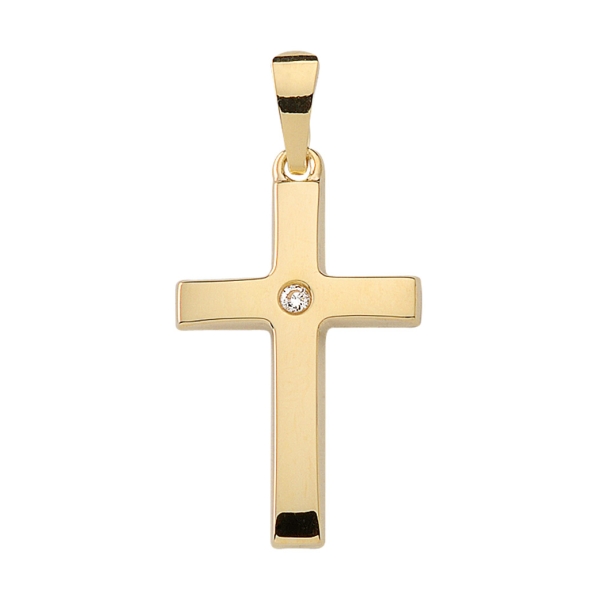 Anhänger Kreuz Zirkonia 13x19mm 585 GOLD