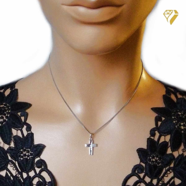 Anhänger Kreuz Zirkonia 13x18mm Silber 925