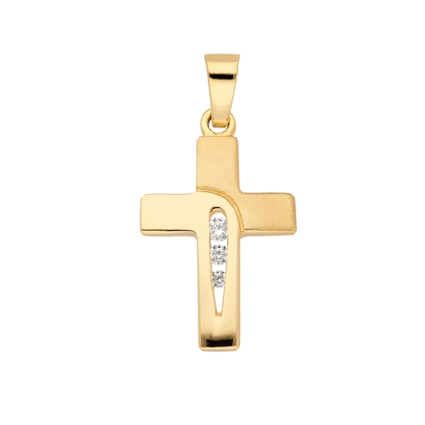 Anhänger Kreuz 11,5x17,6mm mit Zirkonia 8Kt 333 GOLD