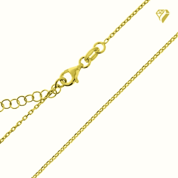 Anhänger Buchstabe A-Z mit Diamant 0,008ct und Kette Silber 925 vergoldet 45+3cm