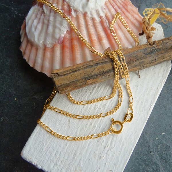 Collier Figaro Panzer flach 1,8mm 14Kt 585 GOLD 45cm