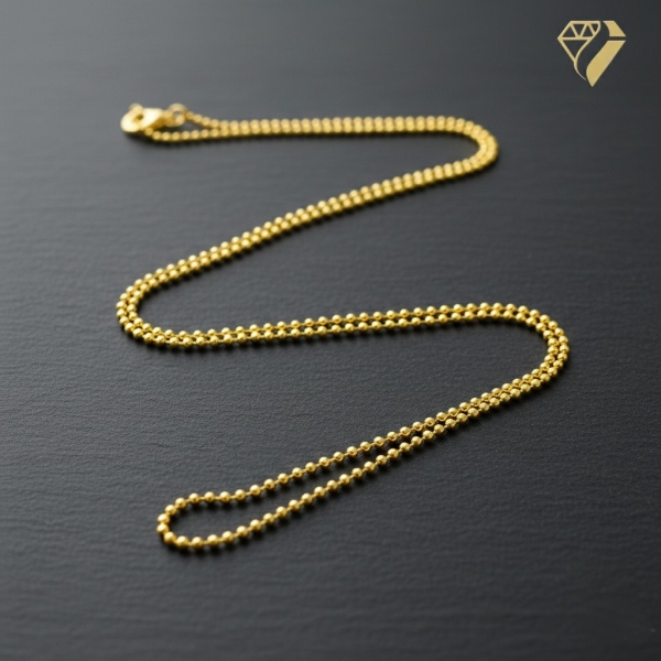 Collier Kugel Kette 1,1mm Silber 925, vergoldet oder rose vergoldet 45cm