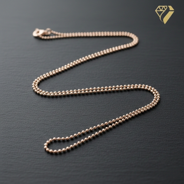 Collier Kugel Kette 1,1mm Silber 925, vergoldet oder rose vergoldet 40cm