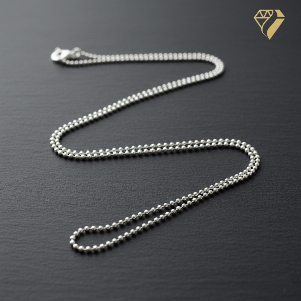 Collier Kugel Kette 1,1mm Silber 925, vergoldet oder rose vergoldet 45cm