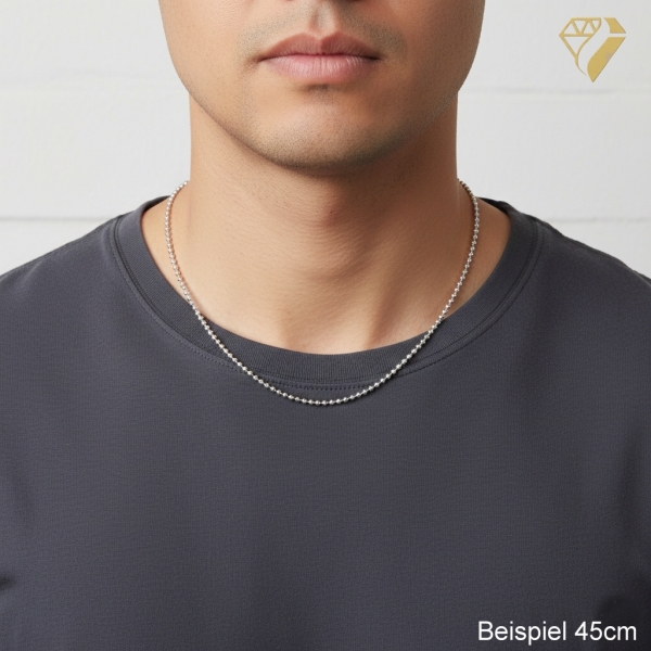 Collier Kugel Kette 2,5mm Silber 925 70cm