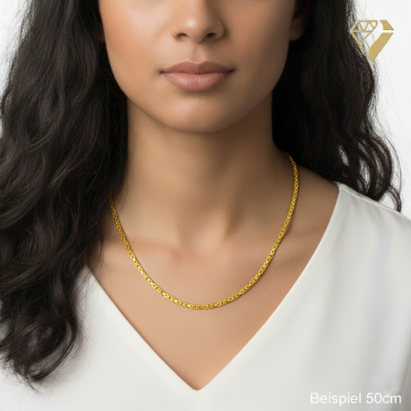 Kette Collier 2,8mm Königskette Silber 925 vergoldet 70cm