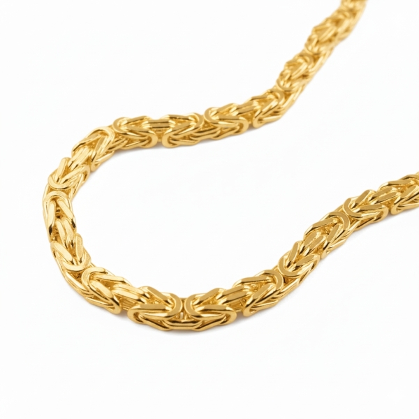 Kette Collier 4mm Königskette Silber 925 vergoldet 50cm