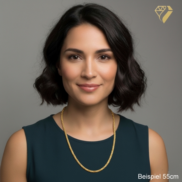 Kette Collier 4mm Königskette Silber 925 vergoldet 60cm