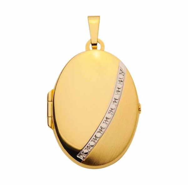 Medaillon oval Muster 21x28mm 8Kt GOLD