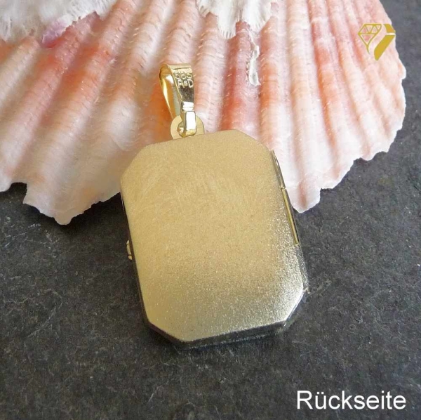 Medaillon eckig 17x21mm 8Kt GOLD
