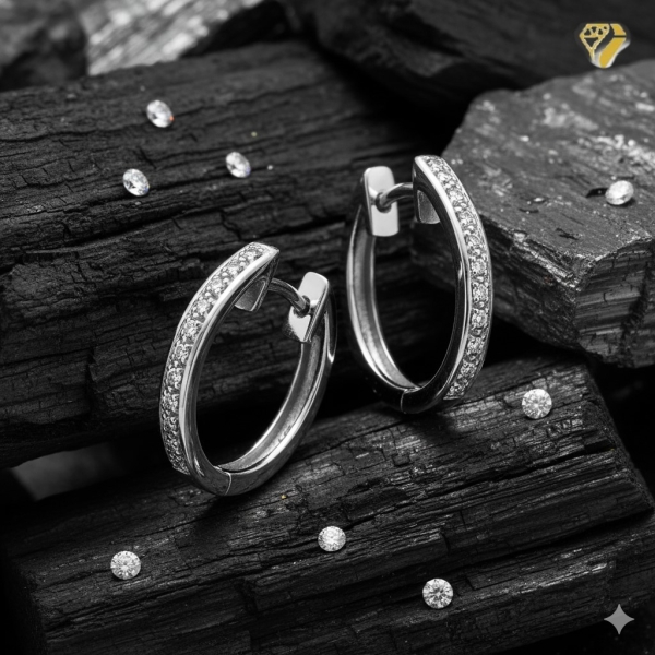 Creolen 14,1mm Brillant 0,07ct 14 Kt 585 WEISSGOLD