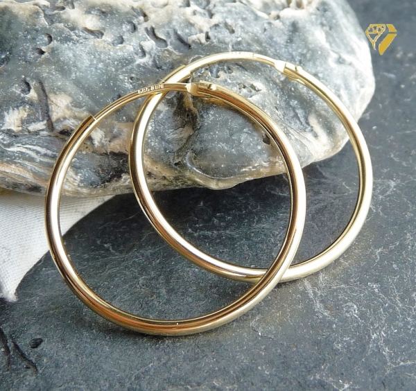 Creole 25mm glänzend 14Kt 585 GOLD