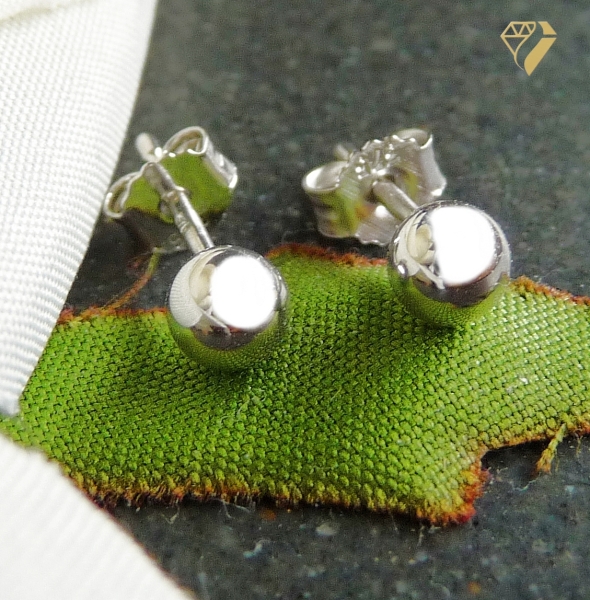 Stecker 4mm Kugel 9Kt 375 WEISSGOLD