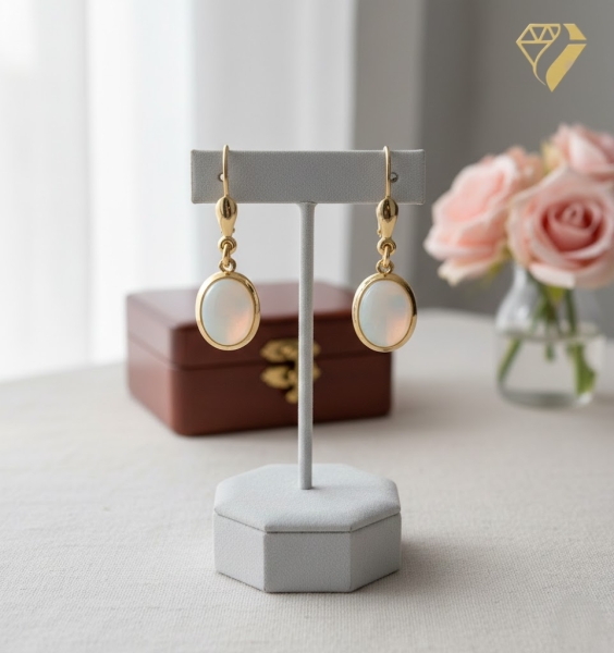 Ohrhänger mit Brisur Opal 585 Gold