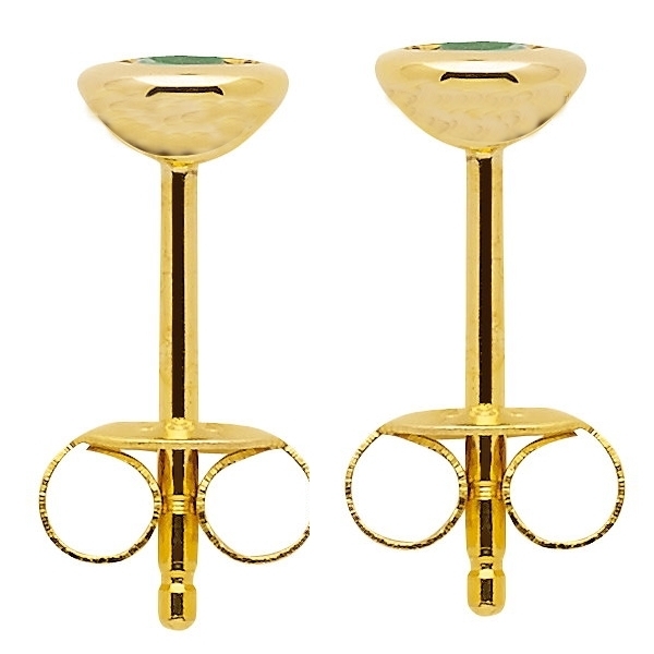 Ohrstecker 4,1mm mit Smaragd 14Kt 585 GOLD