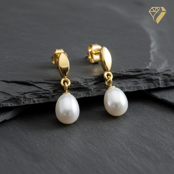 Stecker Hänger Süßwasserperle 8Kt 333 GOLD