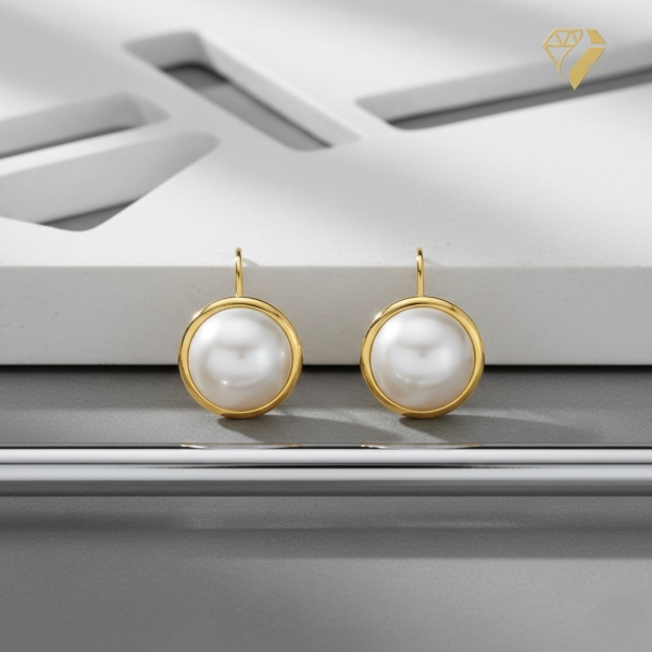 Boutons Ohrringe Zuchtperle 8Kt 333 GOLD