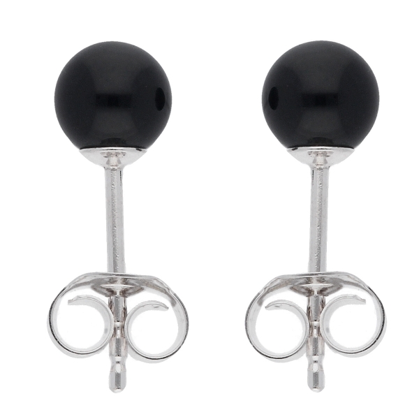Ohrstecker Ohrring ca. 5,4mm Onyx Silber 925