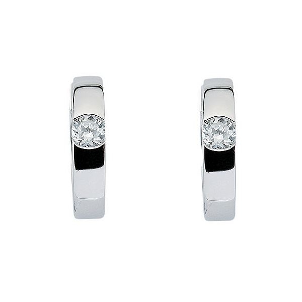 Creole Klappscharnier Ø15,5mm Zirkonia Silber 925