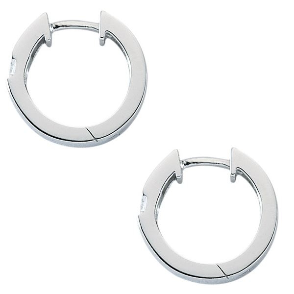 Creole Klappscharnier Ø15,5mm Zirkonia Silber 925