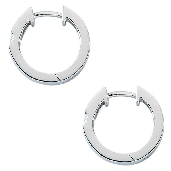 Creole Klappscharnier Ø15,5mm Zirkonia blau Silber 925
