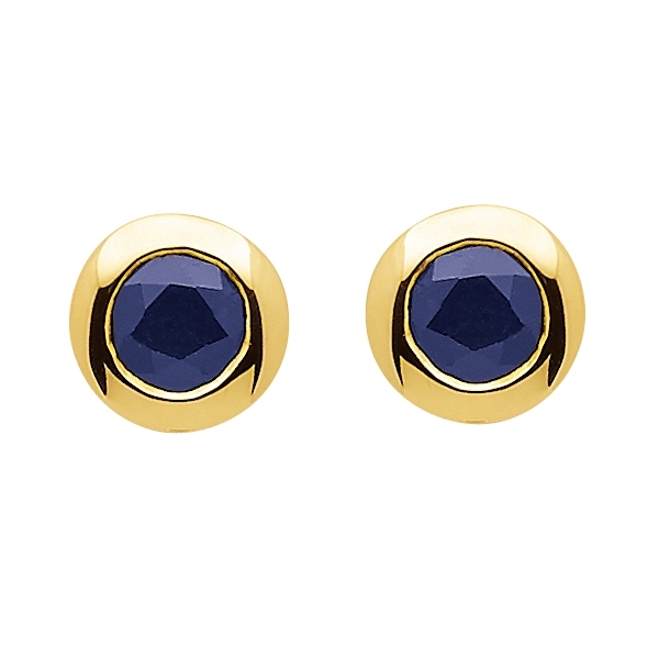 Ohrstecker 4,5mm mit Safir 14Kt 585 GOLD