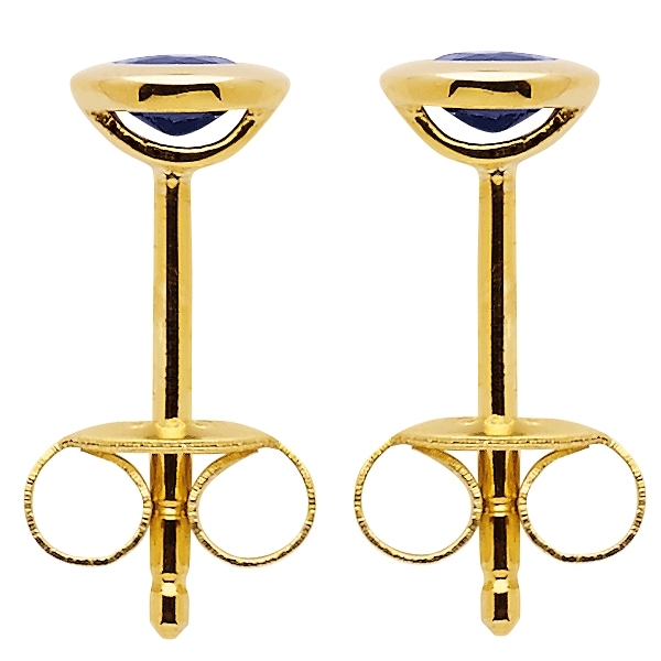 Ohrstecker 4,5mm mit Safir 14Kt 585 GOLD