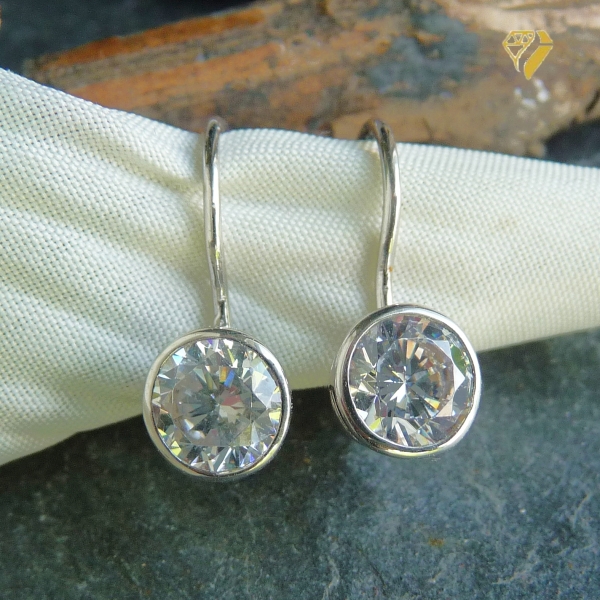 Brisur Boutons 7mm Zirkonia 925 Silber