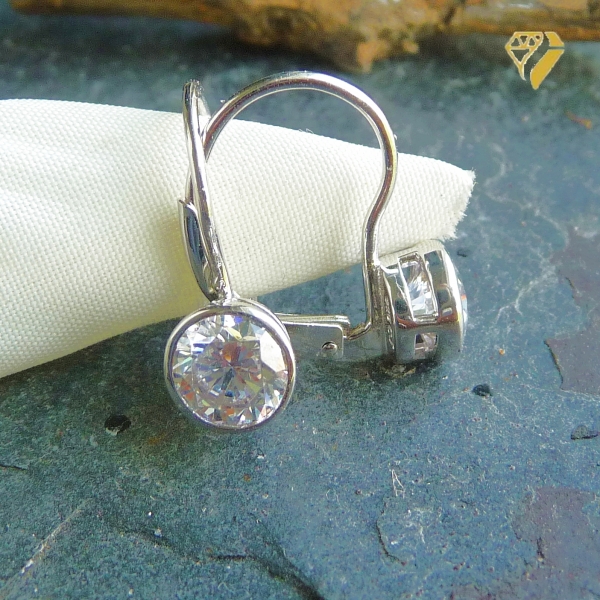 Brisur Boutons 7mm Zirkonia 925 Silber