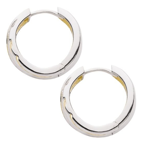 Creole 16,9x6,5mm Zirkonia bicolor rhodiniert vergoldet Silber 925