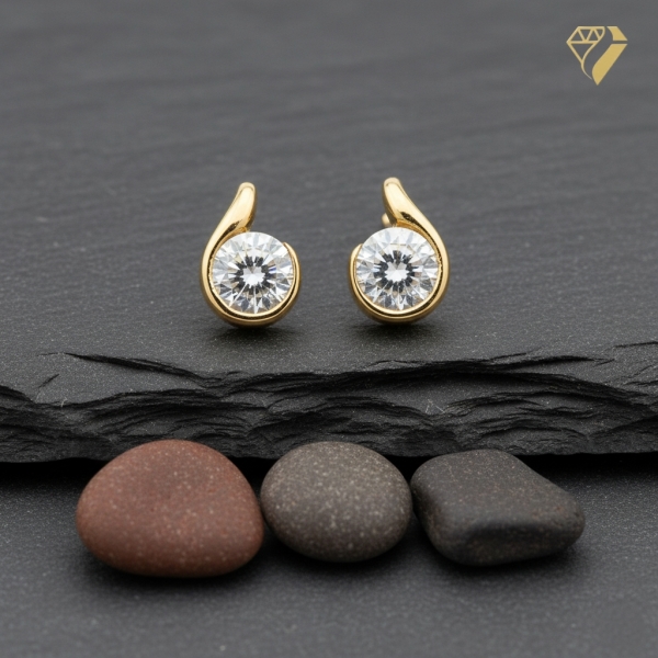 Ohrstecker Zirkonia 14Kt 585 GOLD