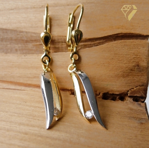 Brisur Ohrhänger Zirkonia 8Kt 333 GOLD