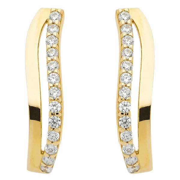 Creole 13x3,7m Zirkonia 8Kt 333 GOLD