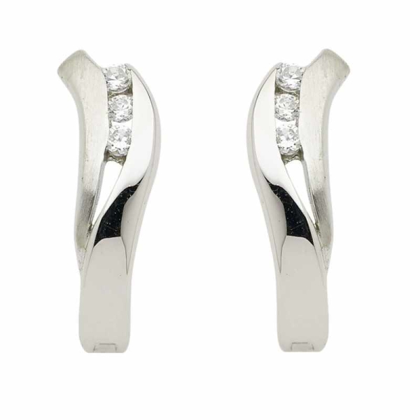 Creole 13,2x4,6mm Zirkonia 8Kt 333 WEISSGOLD