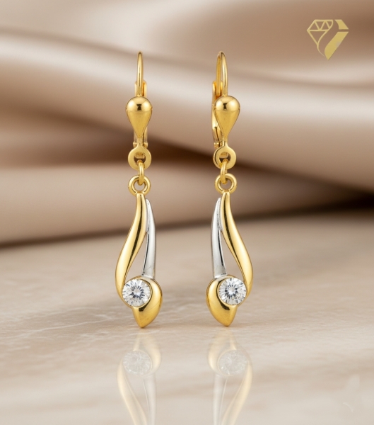 Brisur Ohrhänger Zirkonia 8Kt 333 GOLD