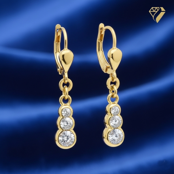 Brisur Ohrhänger Zirkonia 8Kt 333 GOLD