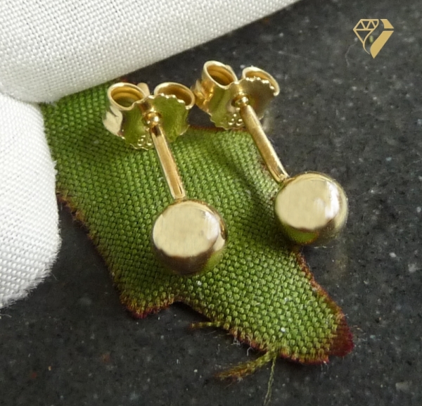 Stecker 4mm Kugel 14Kt 585 GOLD